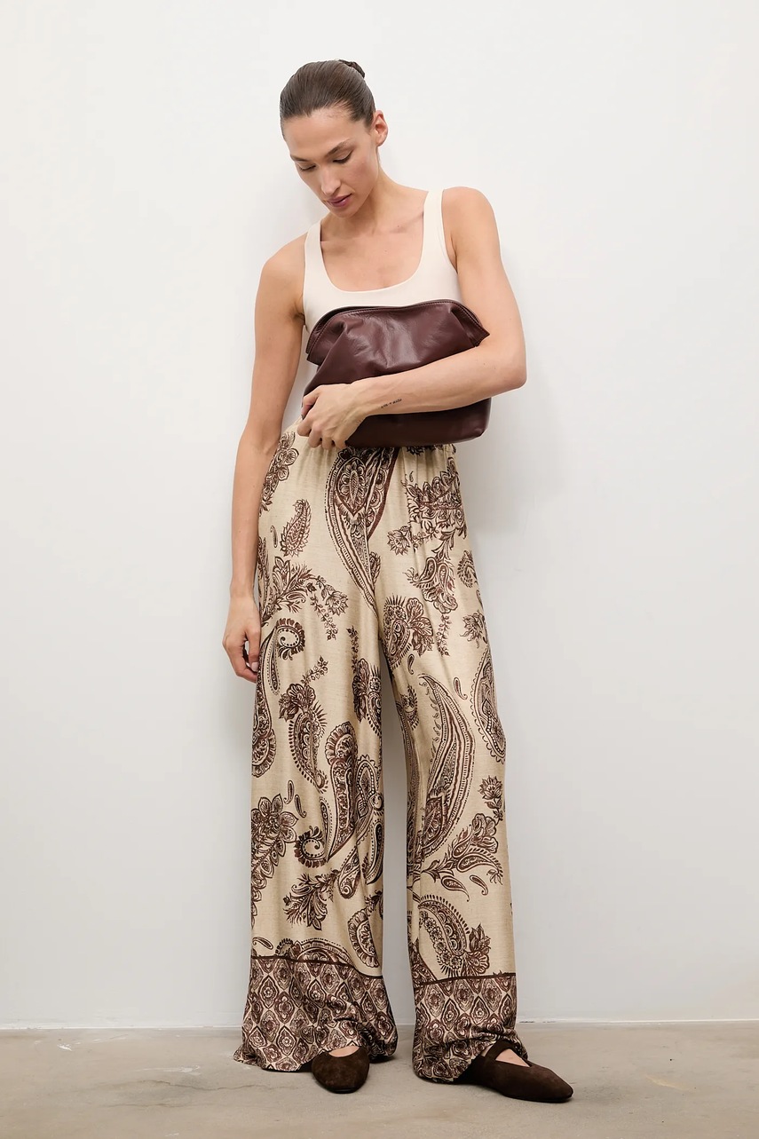 Брюки Answear.LAB цвет коричневый прямая высокая посадка