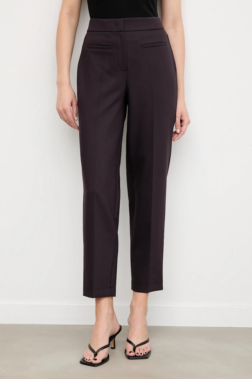 Answear.LAB pantaloni culoarea violet, fason tigareta, high waist