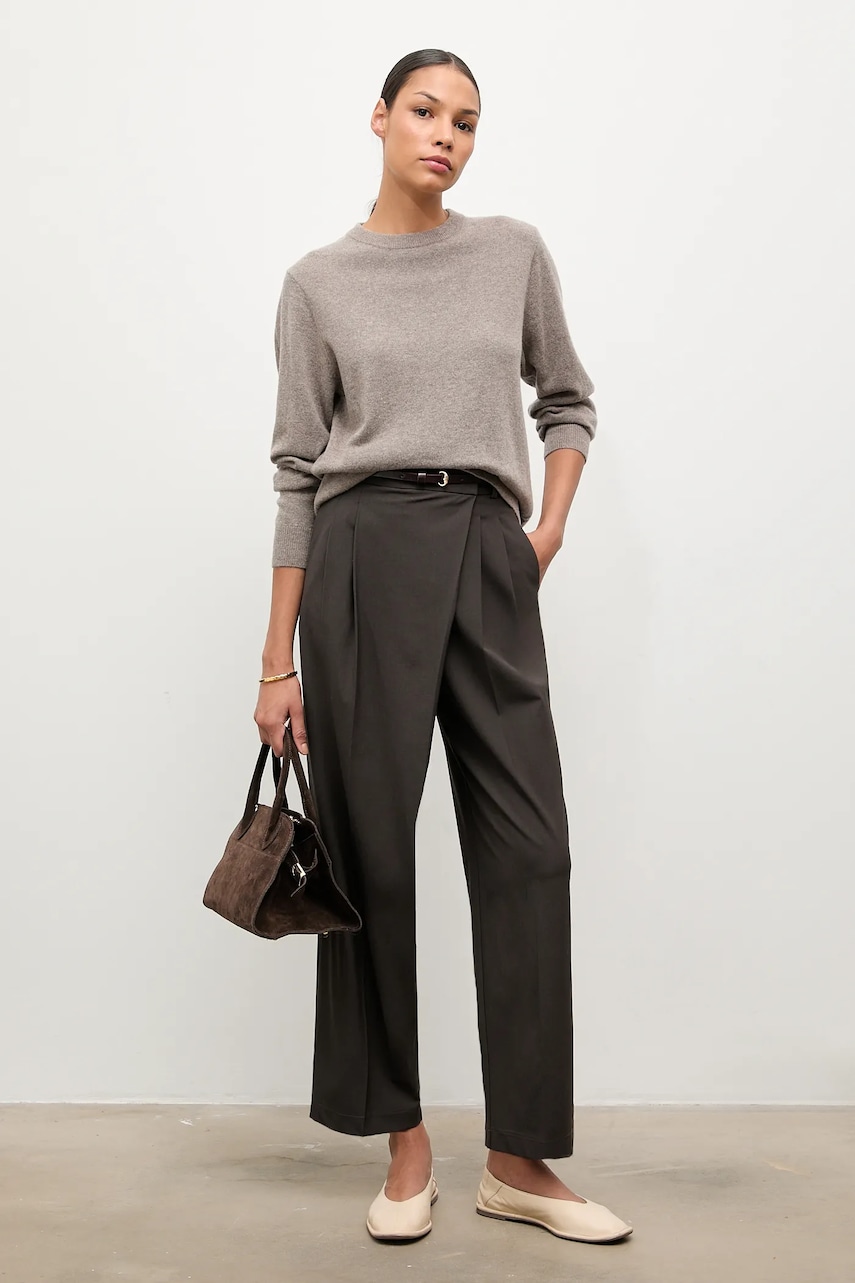 Answear.LAB pantaloni culoarea maro, lat, high waist