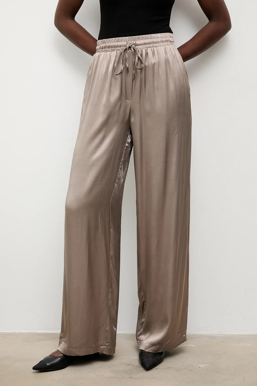 Answear.LAB pantaloni culoarea gri, lat, high waist