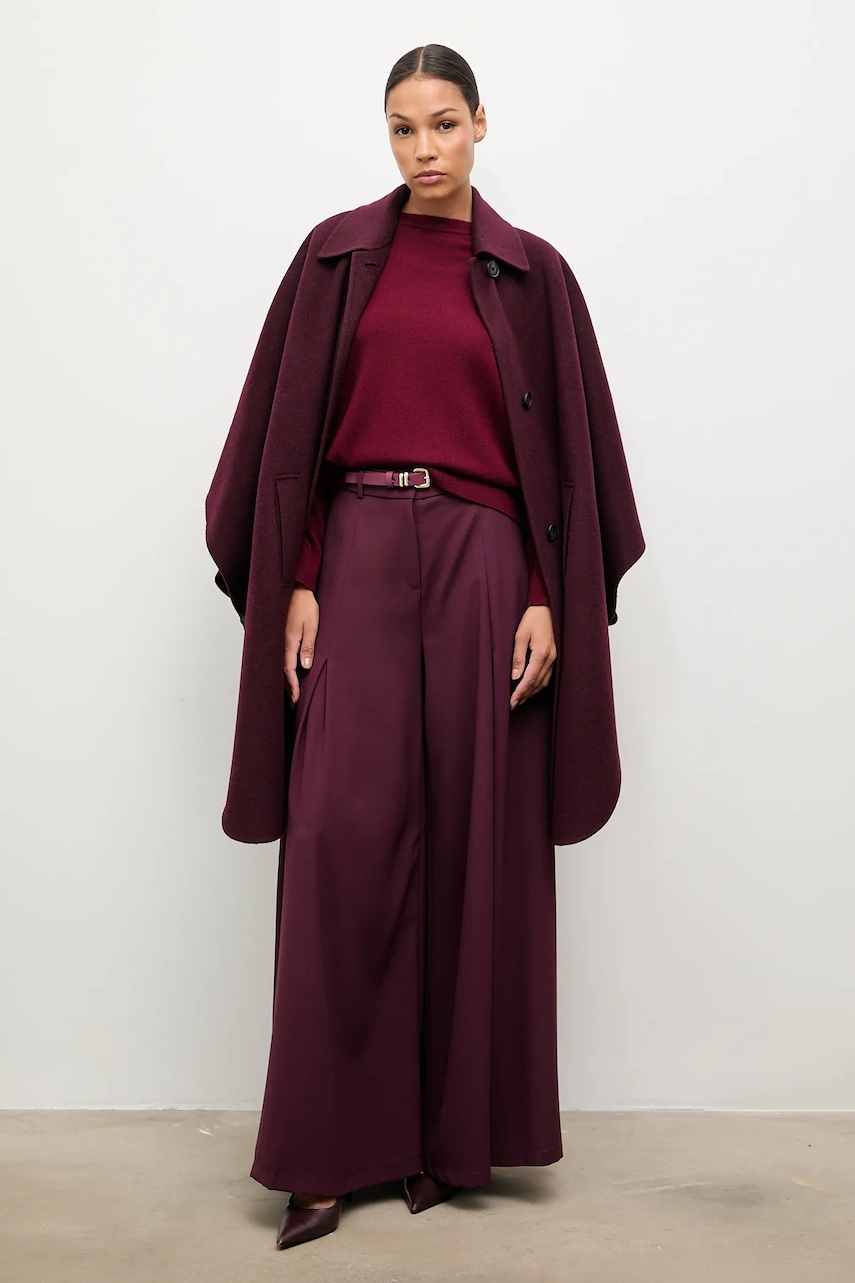 Answear.LAB pantaloni culoarea maro, lat, high waist