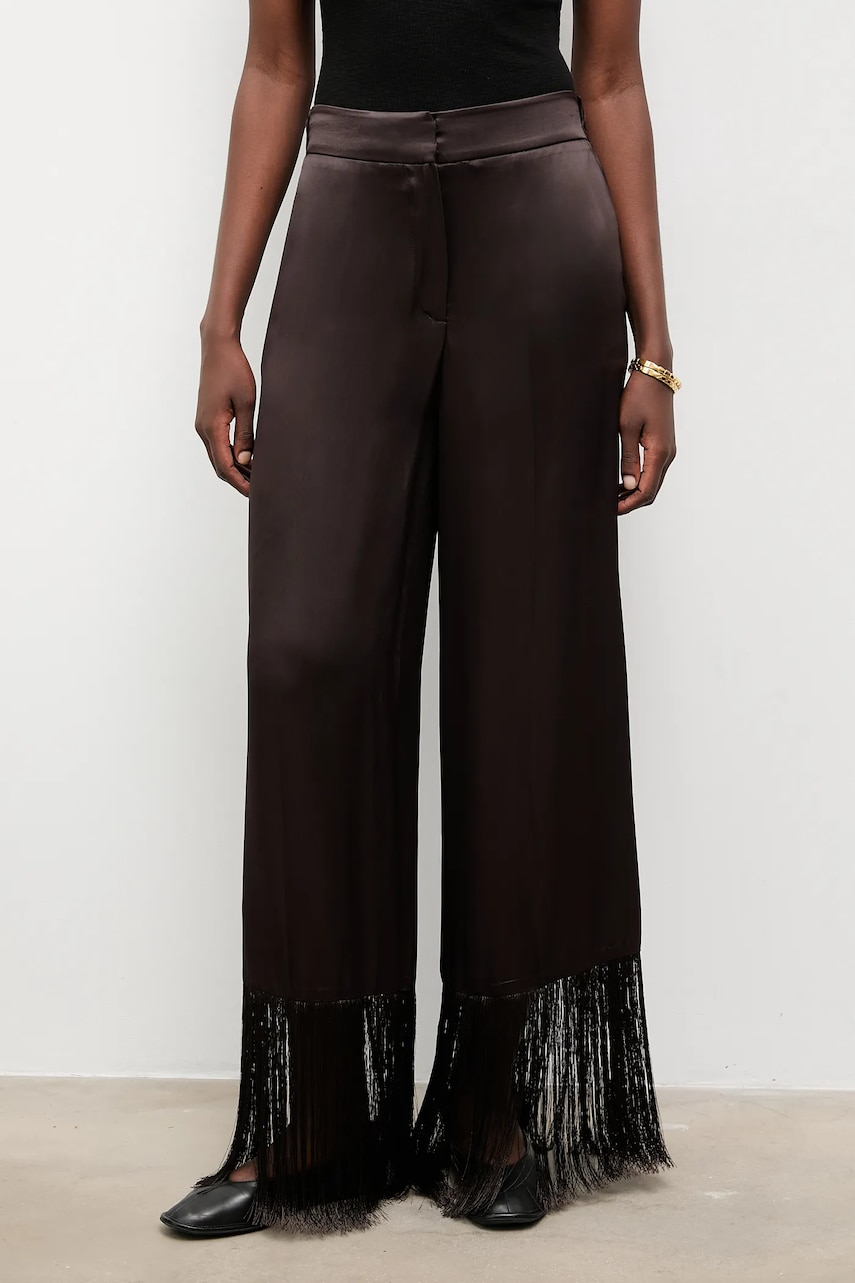 Answear.LAB pantaloni culoarea maro, lat, high waist