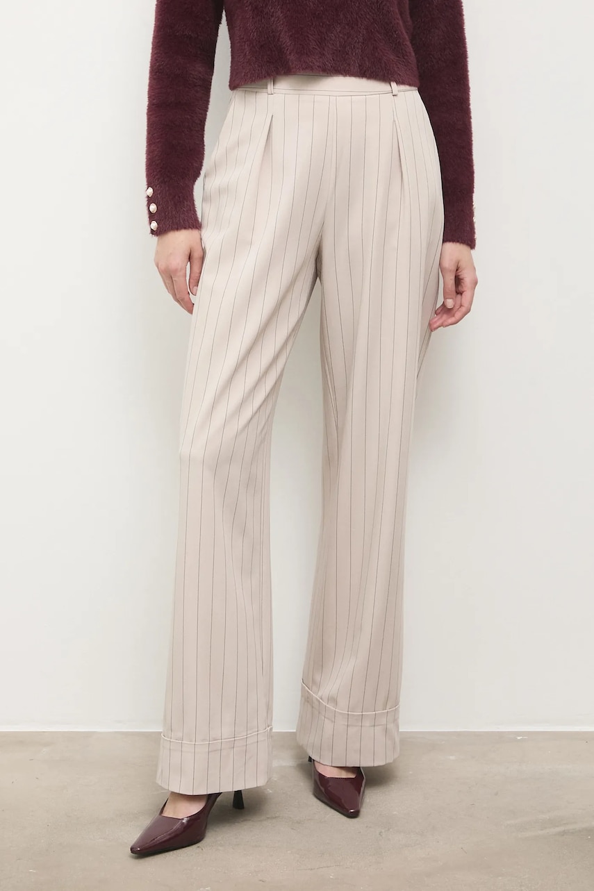 Answear.LAB pantaloni culoarea negru, drept, high waist