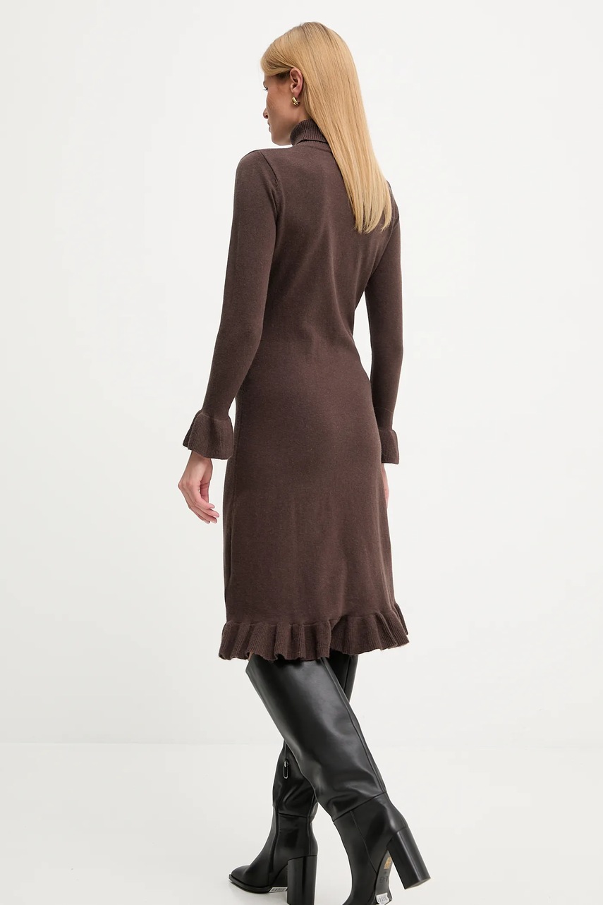 Сукня з кашеміром Answear.LAB колір коричневий midi пряма