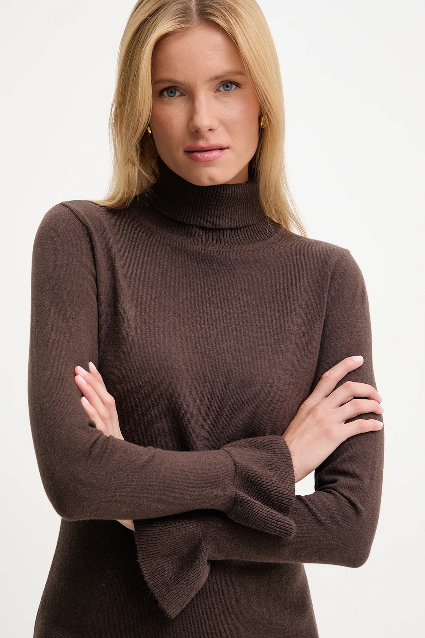 Сукня з кашеміром Answear.LAB колір коричневий midi пряма