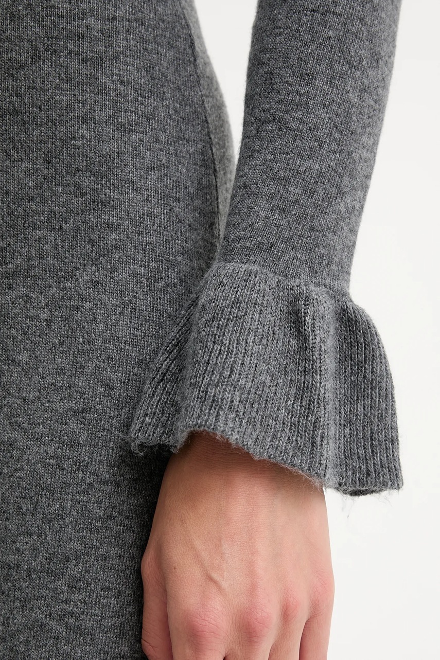 Сукня з кашеміром Answear.LAB колір сірий midi пряма