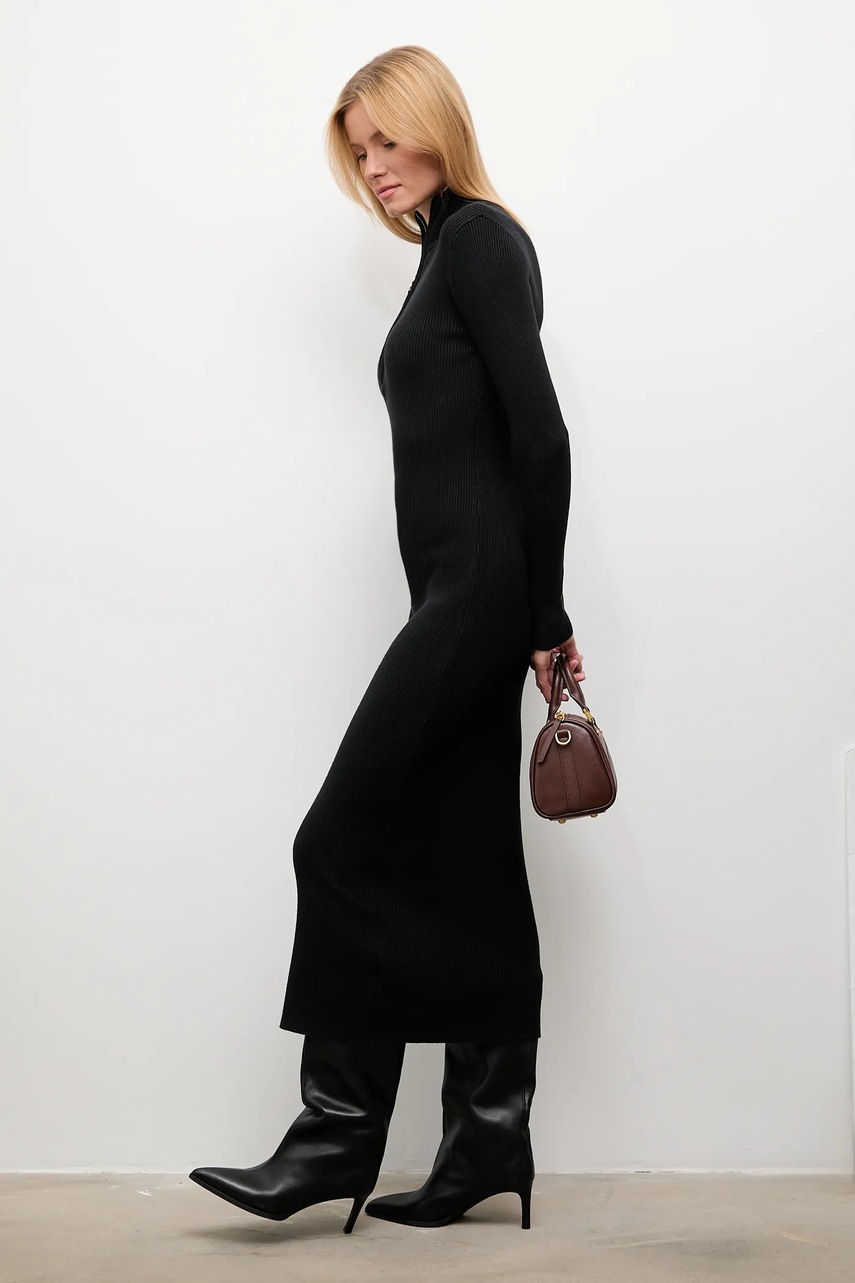 Платье с кашемиром Answear.LAB цвет чёрный midi облегающее