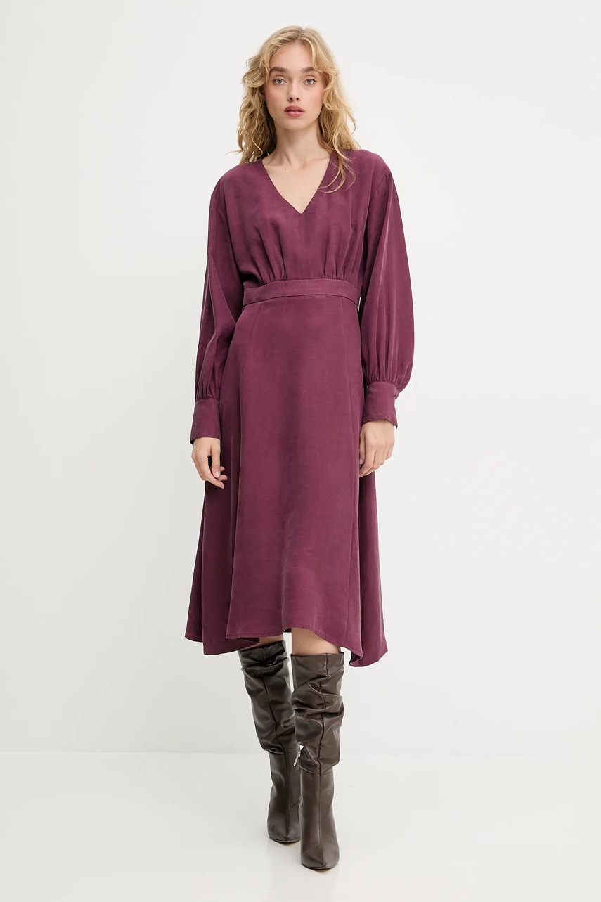 Платье Answear.LAB цвет бордовый mini расклешённая