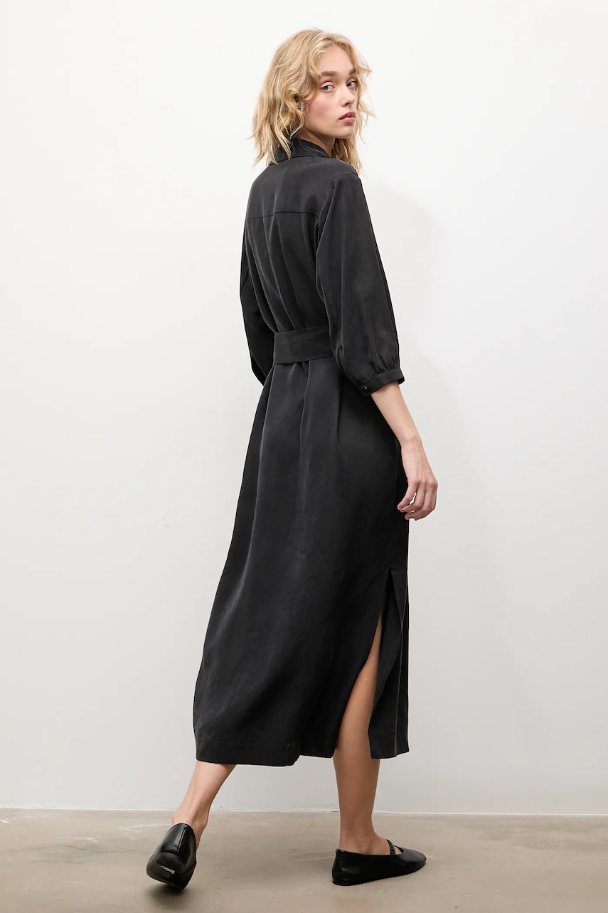 Answear.LAB rochie culoarea negru, midi, drept