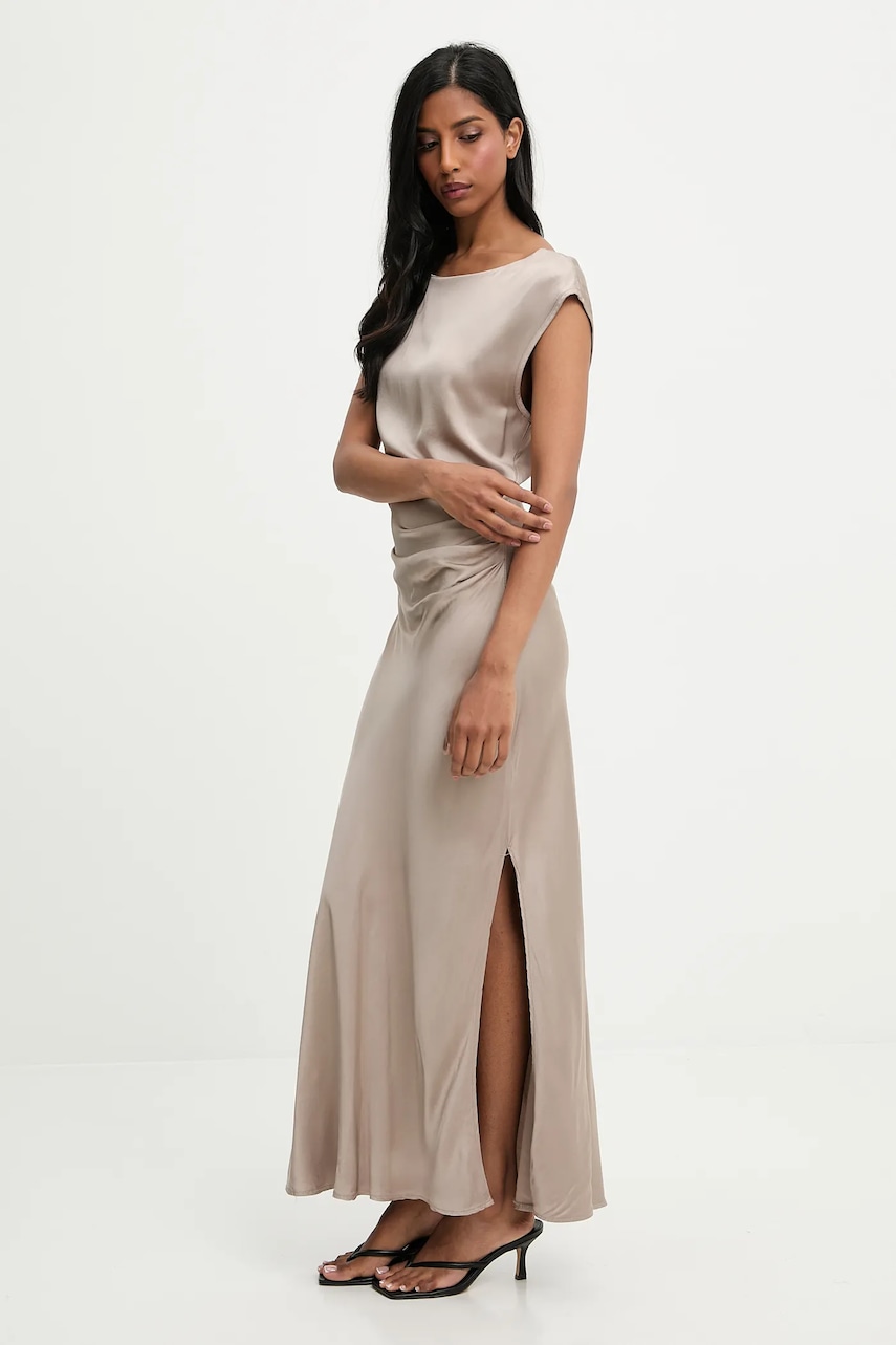 Answear.LAB rochie culoarea gri, maxi, evazati