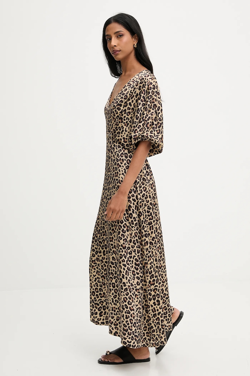 Answear.LAB rochie culoarea bej, maxi, drept