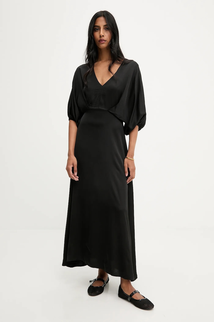 Answear.LAB rochie culoarea negru, maxi, evazati