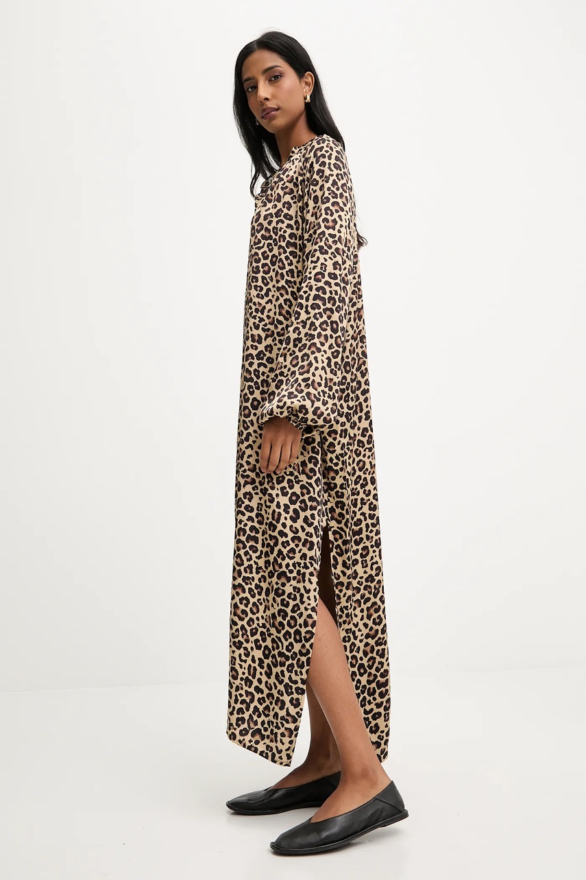 Платье Answear.LAB цвет бежевый midi расклешённая