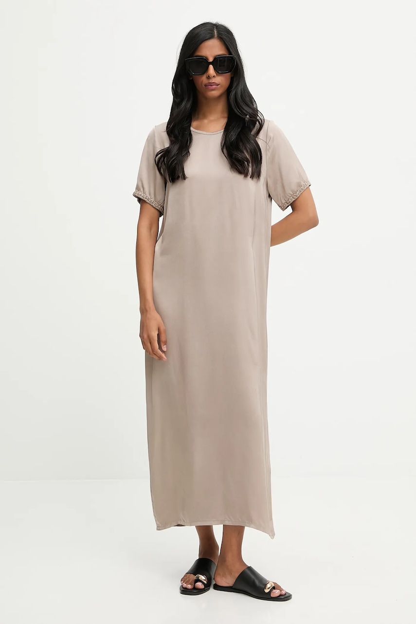 Answear.LAB rochie culoarea gri, midi, drept