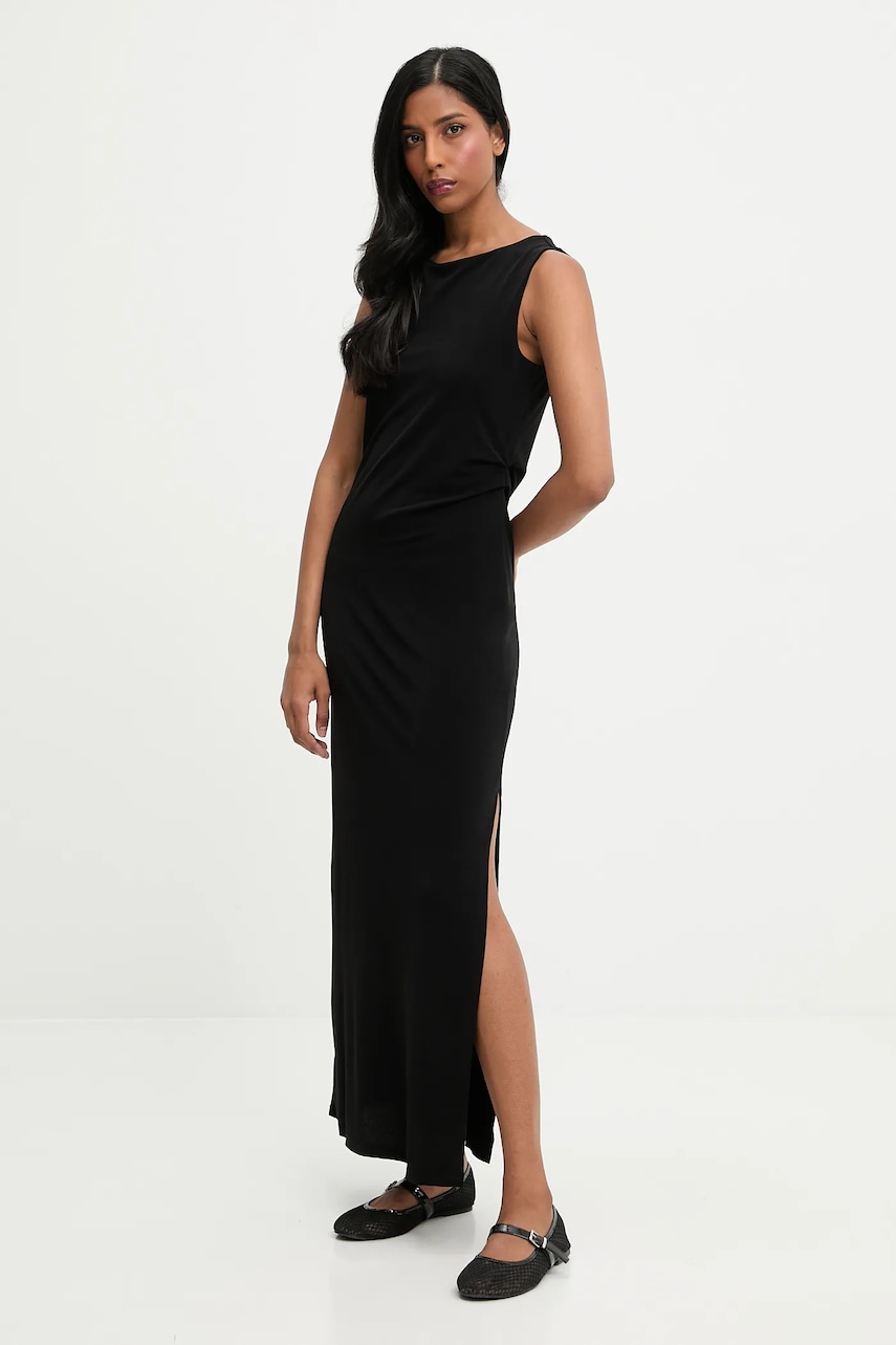 Answear.LAB rochie culoarea negru, maxi, drept