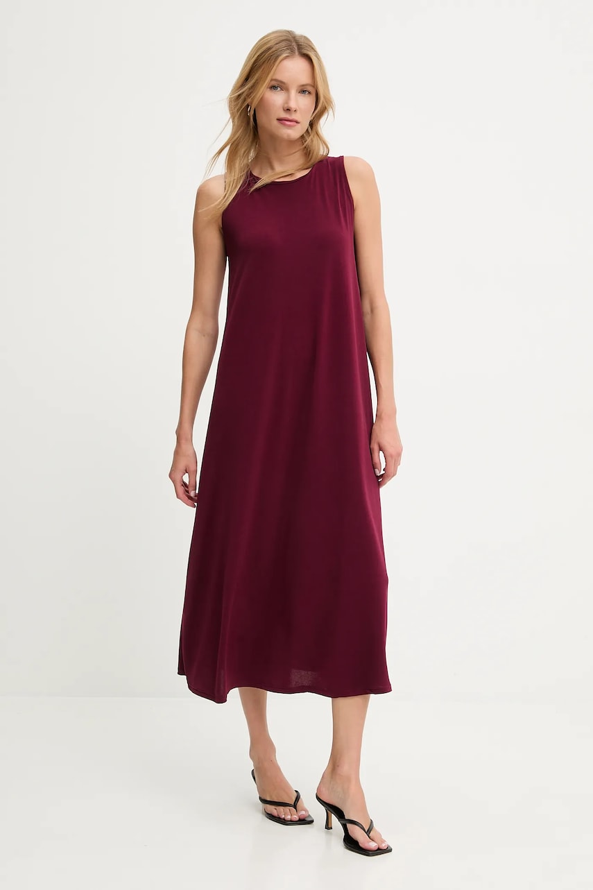 Answear.LAB rochie culoarea bordo, midi, evazati