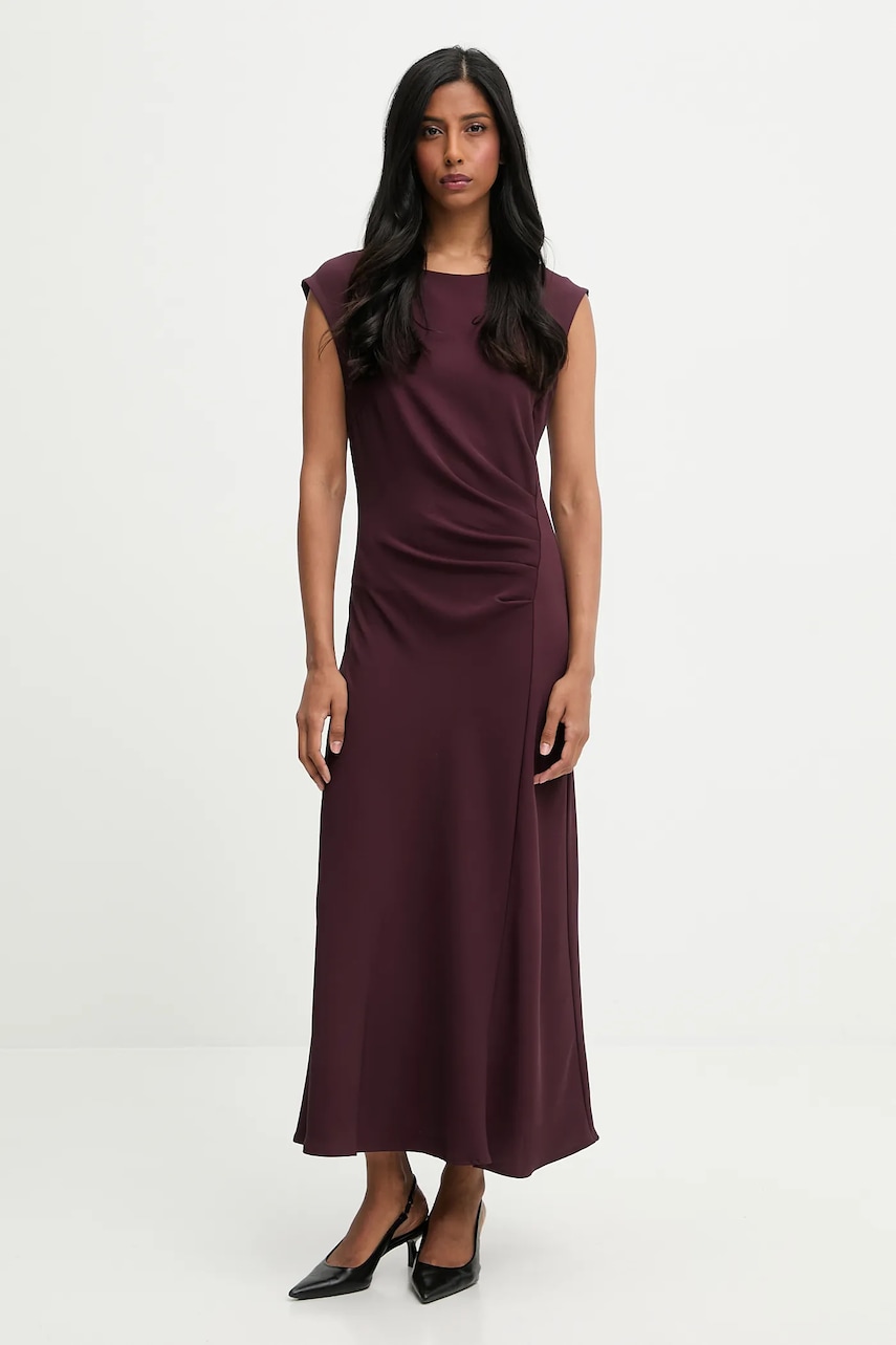 Answear.LAB rochie culoarea bordo, maxi, evazati