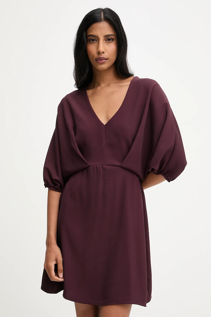 Answear.LAB rochie culoarea bordo, mini, evazati