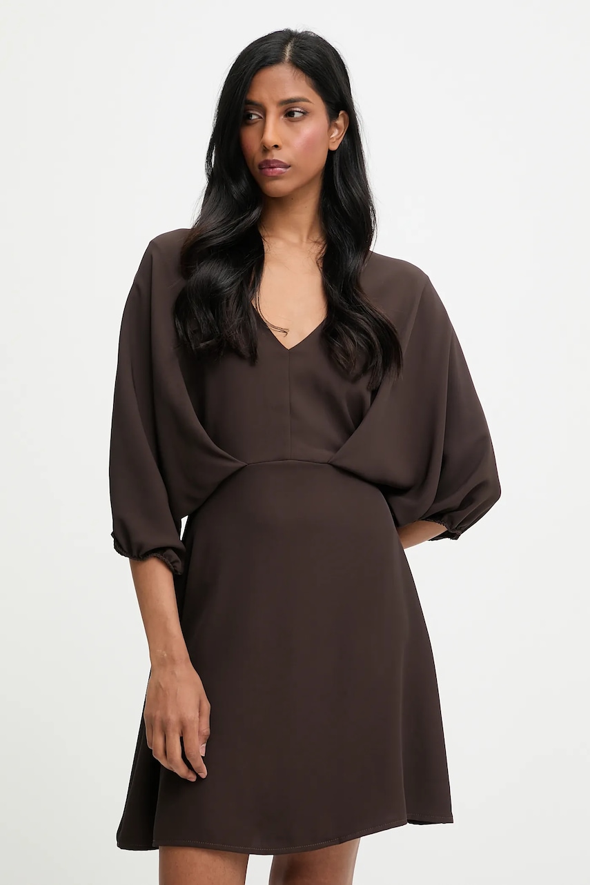 Answear.LAB rochie culoarea maro, mini, evazati