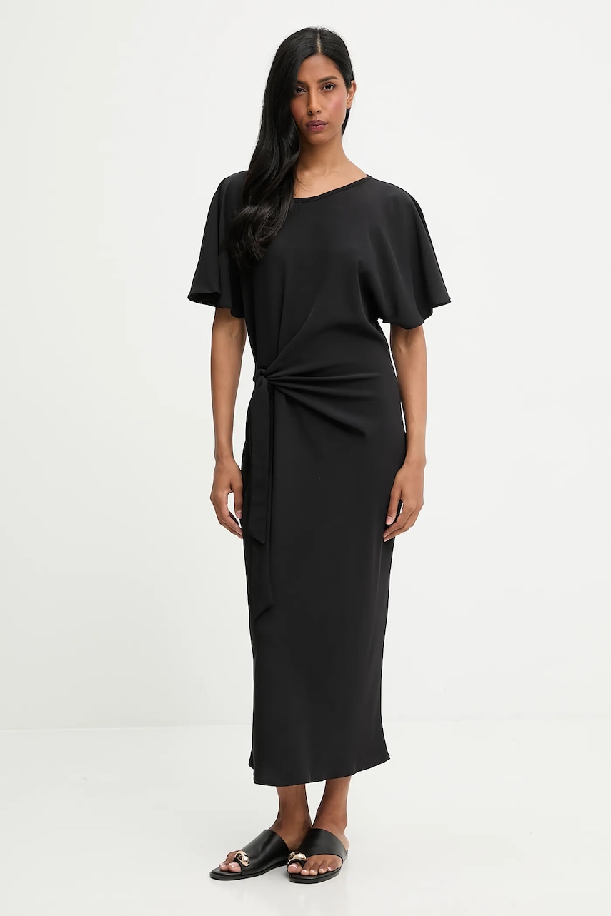 Answear.LAB rochie culoarea negru, maxi, evazati