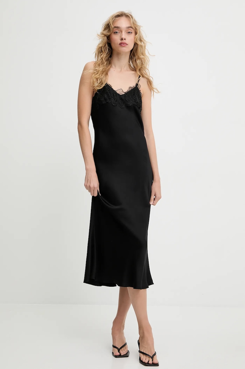 Answear.LAB rochie culoarea negru, maxi, drept