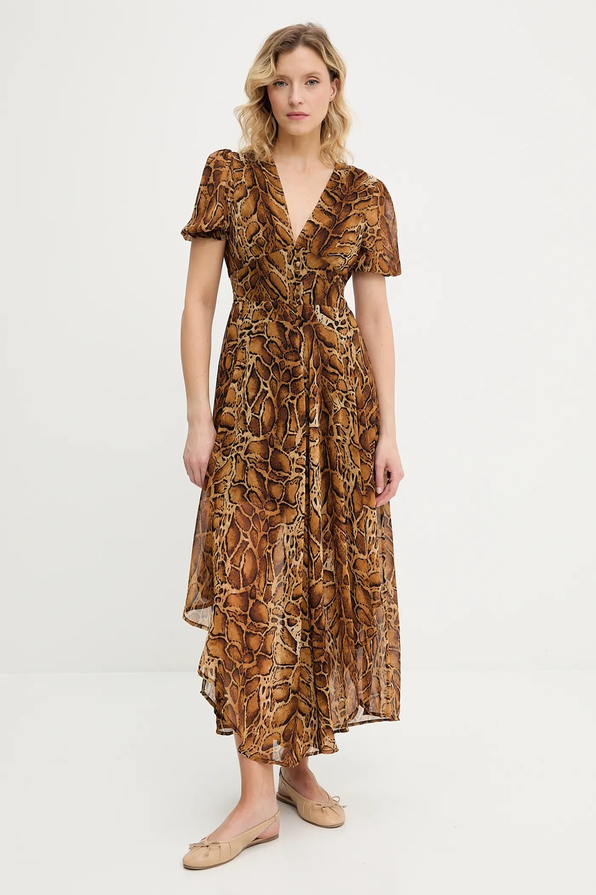 Платье Answear.LAB цвет коричневый midi расклешённая