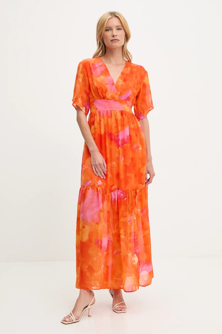 Answear Lab rochie culoarea portocaliu, midi, evazati