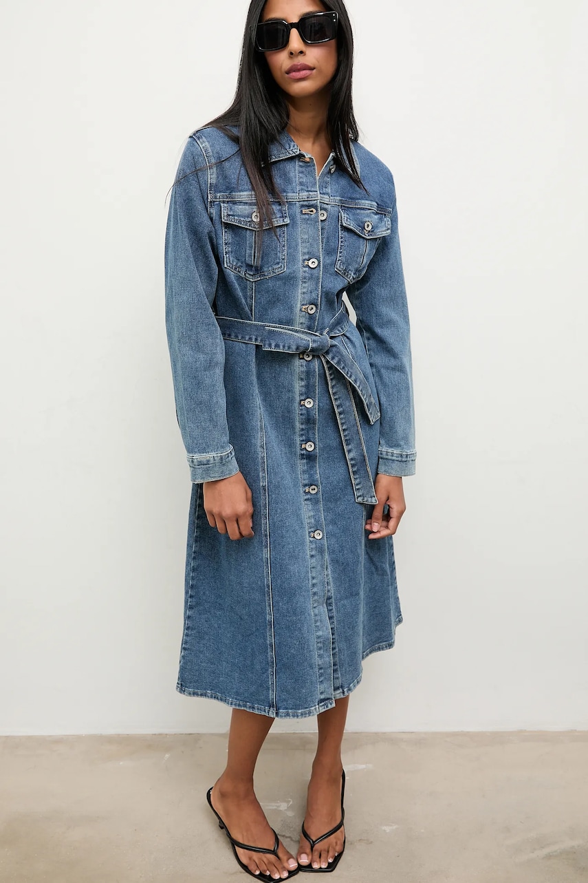 Answear.LAB rochie jeans mini, drept
