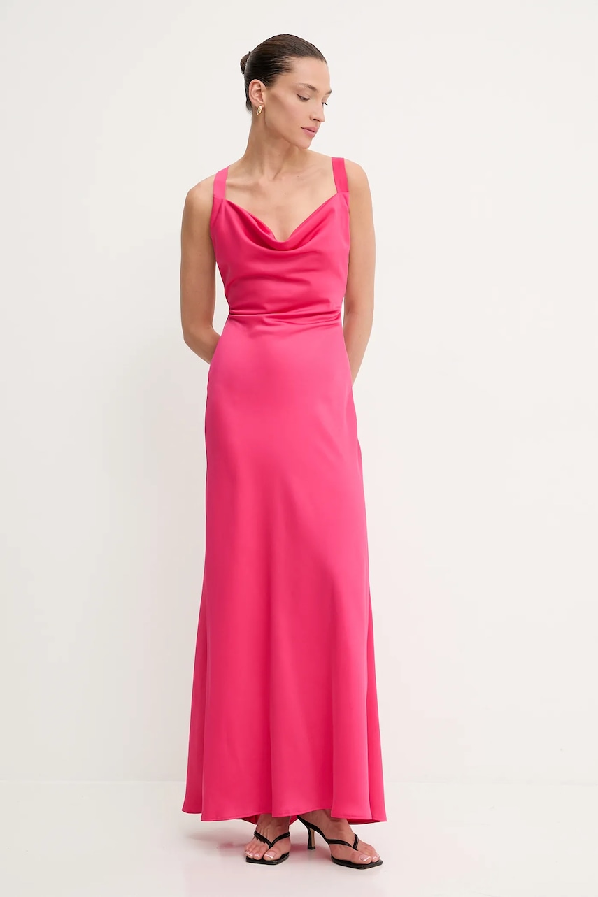 Answear.LAB rochie culoarea roz, maxi, evazati