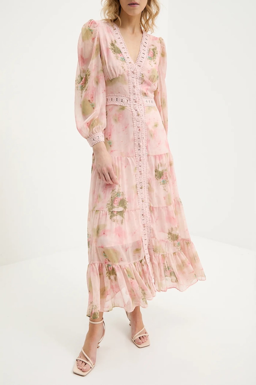 Answear Lab rochie culoarea roz, maxi, evazati