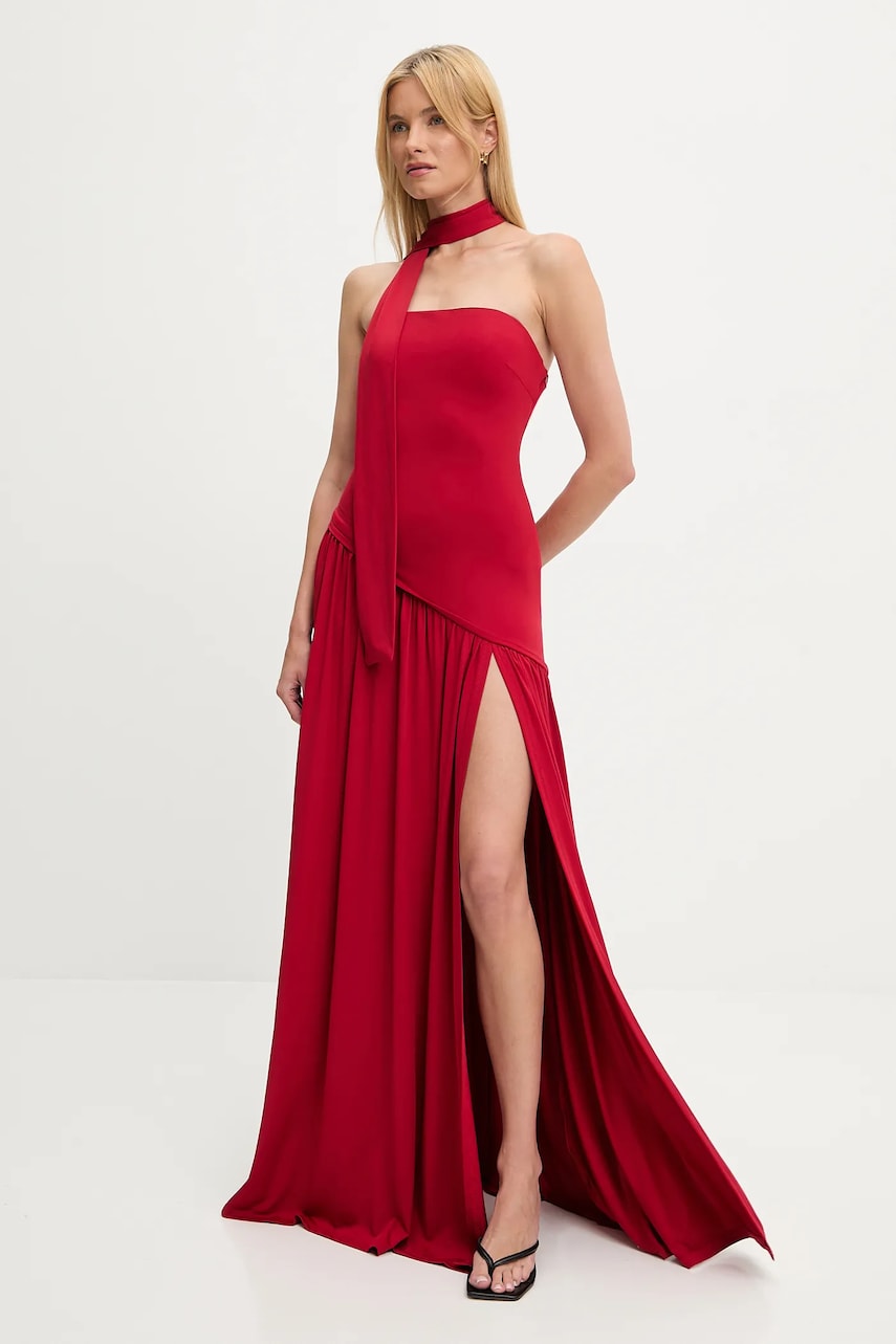 Answear.LAB rochie culoarea rosu, maxi, evazati