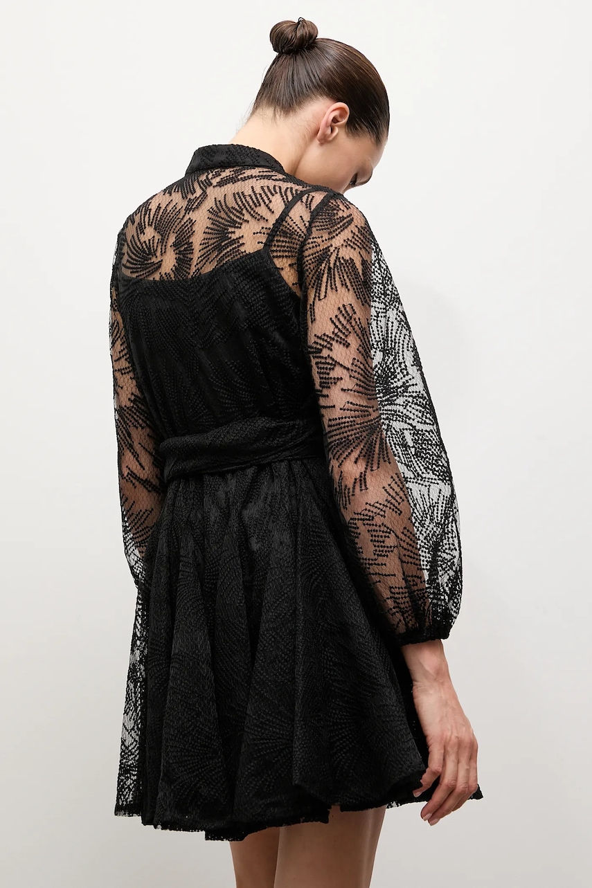 Answear.LAB rochie culoarea negru, mini, evazati