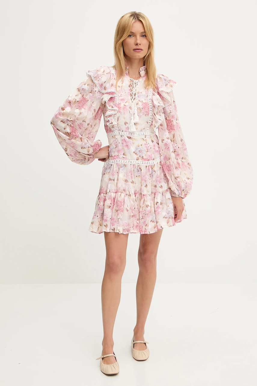 Платье Answear.LAB цвет розовый mini расклешённая