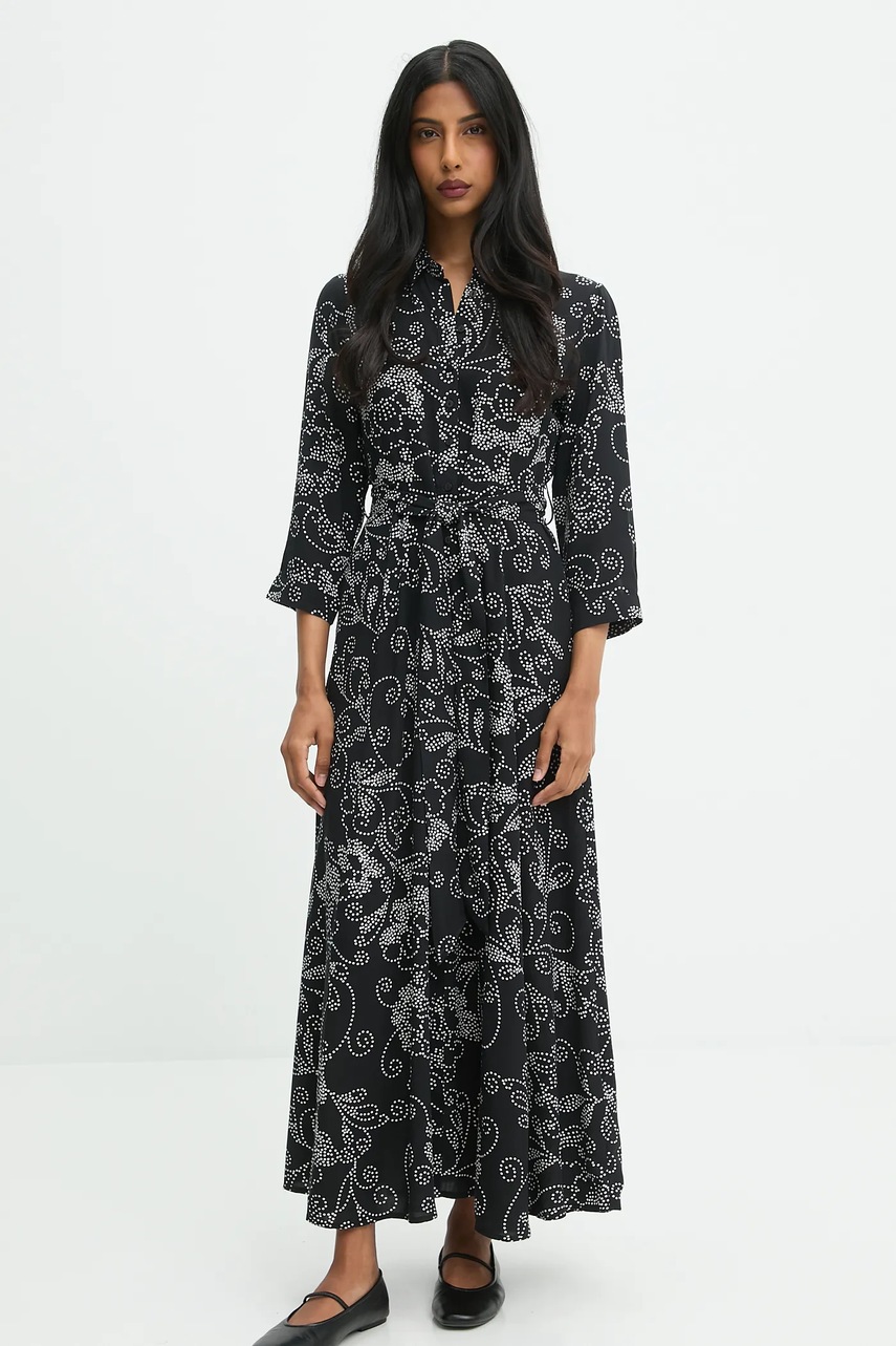 Платье Answear.LAB цвет чёрный maxi расклешённая