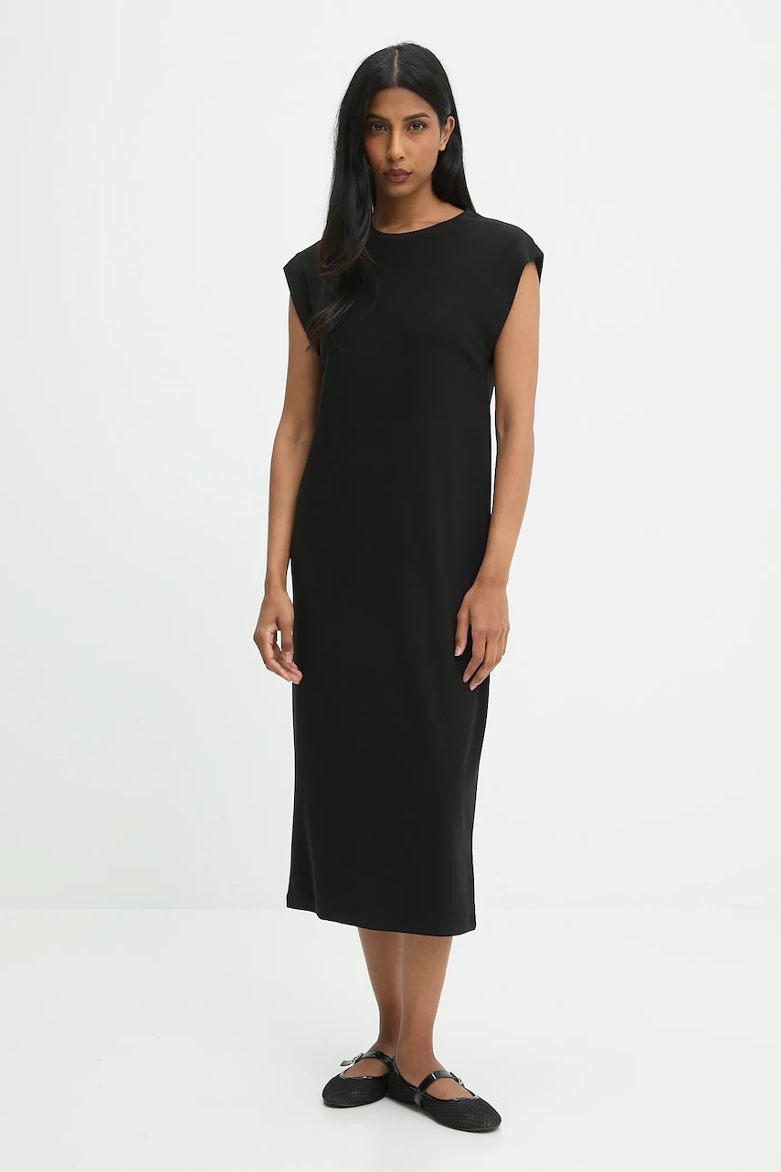 Answear.LAB rochie culoarea negru, midi, drept