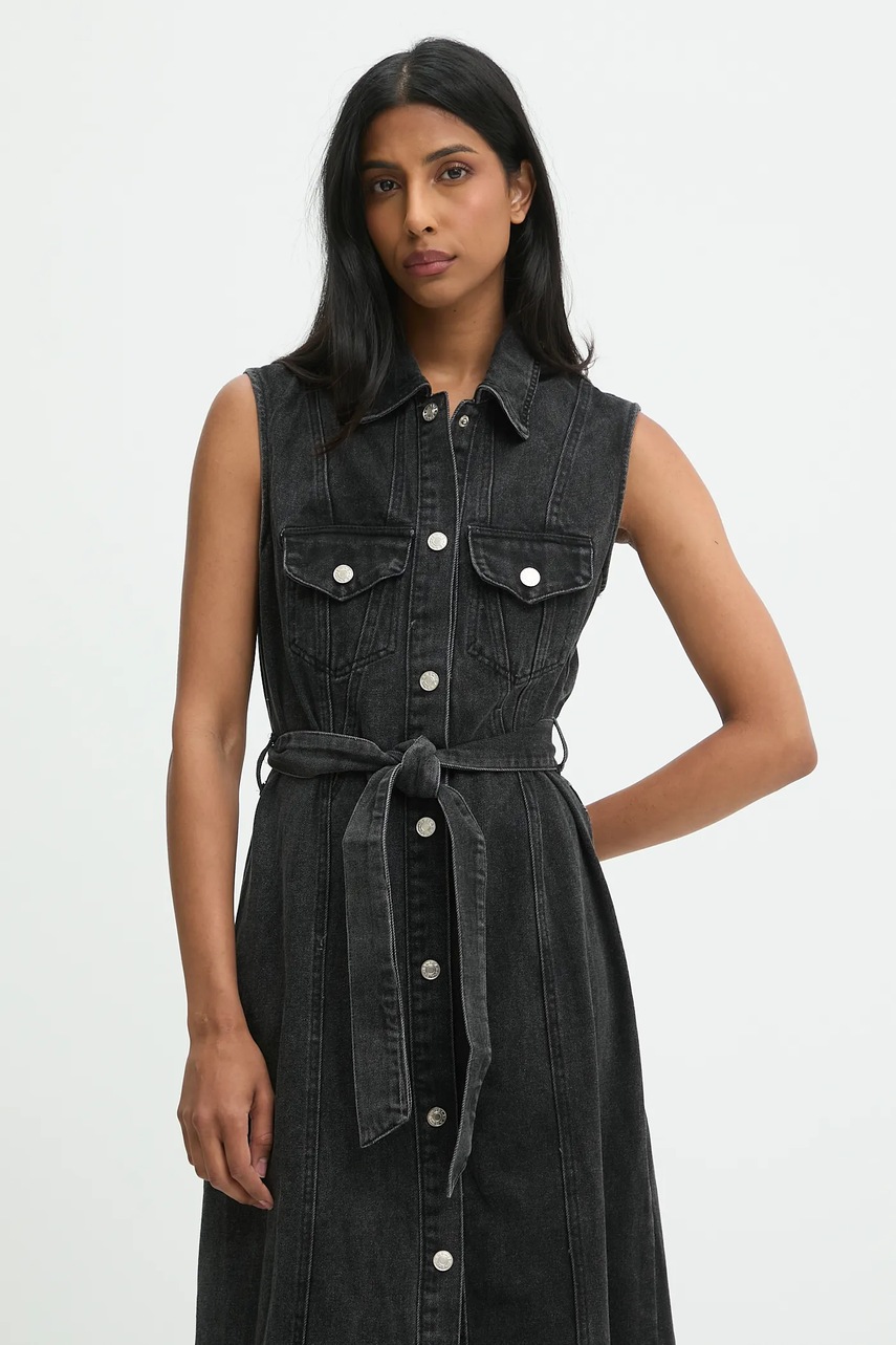 Φόρεμα τζιν Answear.LAB χρώμα: μαύρο φωτογραφία