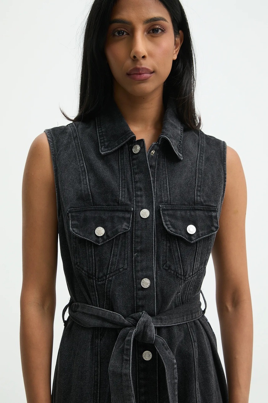 Φόρεμα τζιν Answear.LAB χρώμα: μαύρο φωτογραφία