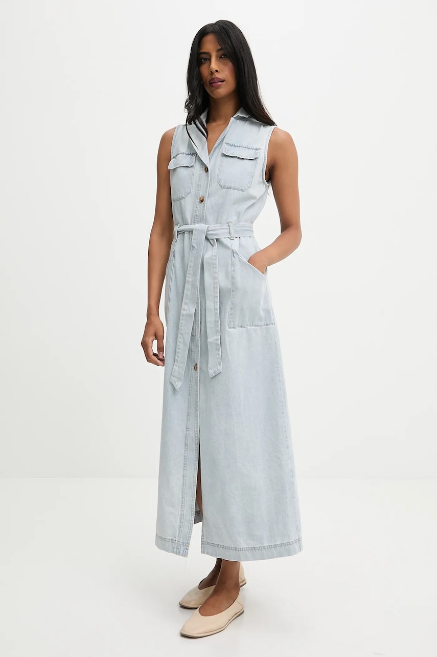 Answear.LAB rochie jeans maxi, drept