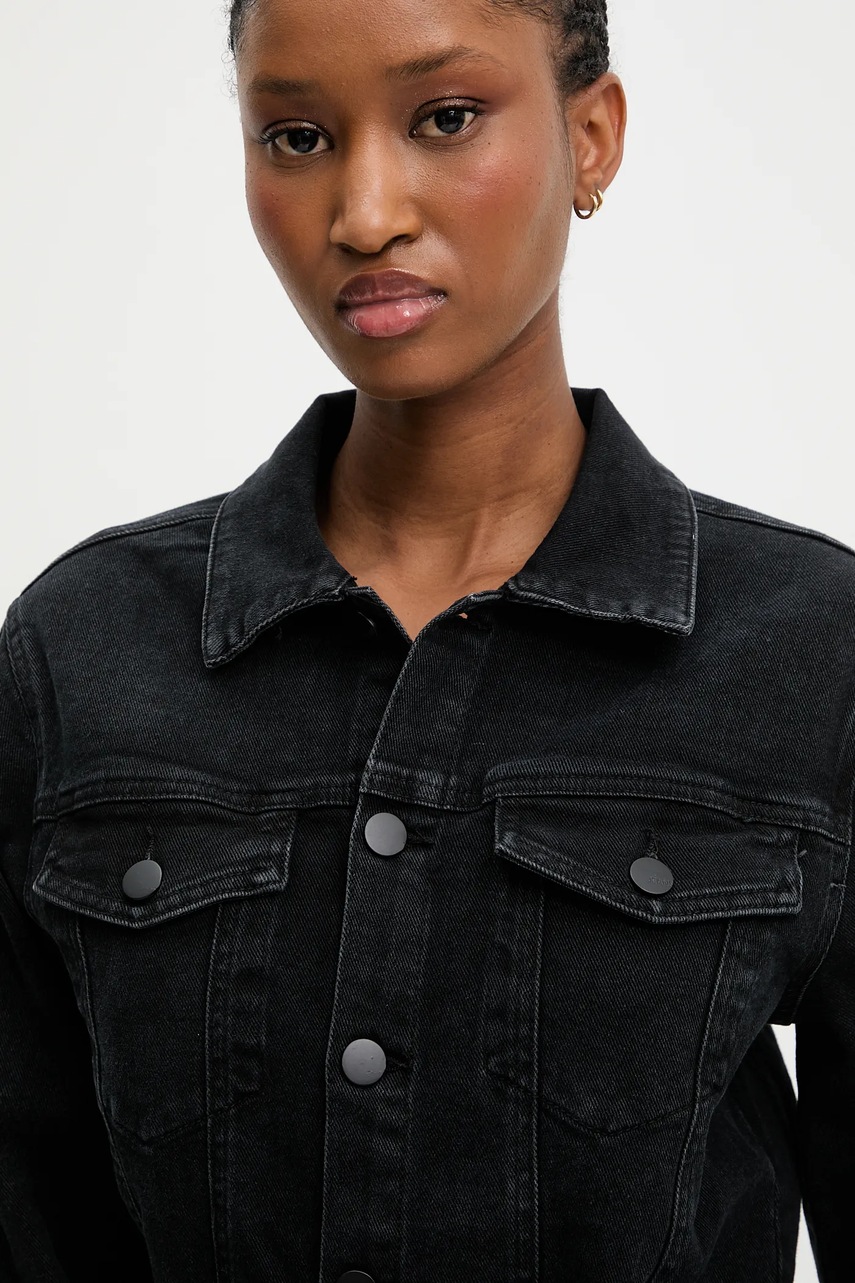 Джинсова сукня Answear.LAB колір чорний midi облягаюче