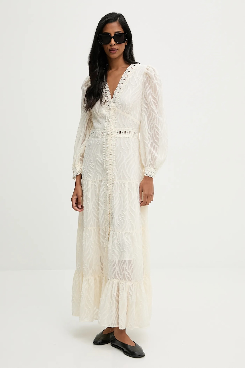 Answear.LAB rochie culoarea alb, maxi, evazati
