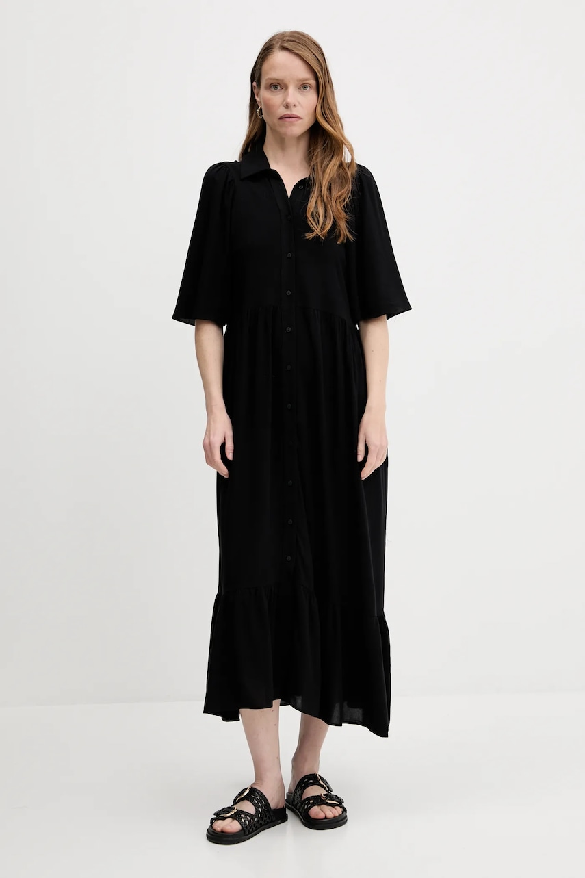 Answear Lab rochie culoarea negru, midi, evazati