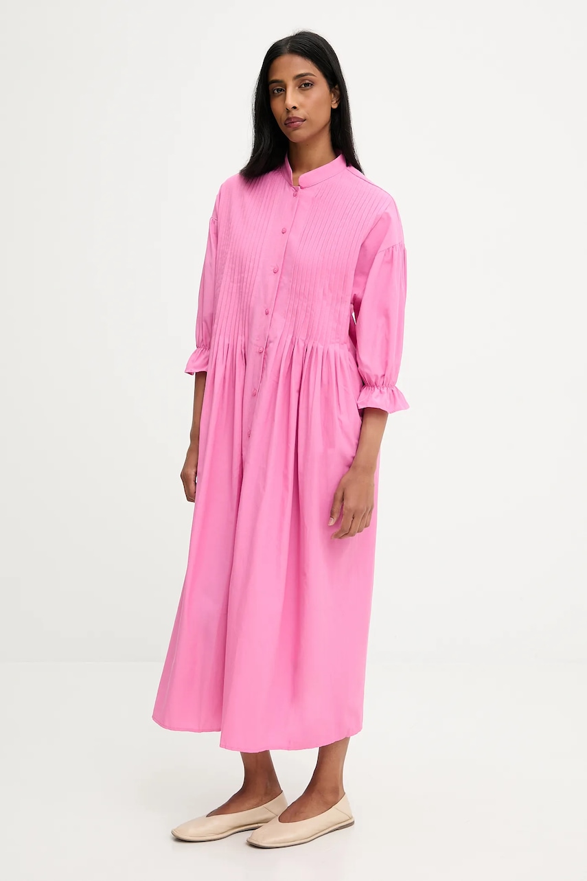 Answear.LAB rochie culoarea roz, midi, evazati Answear.LAB rochie culoarea roz, midi, evazati