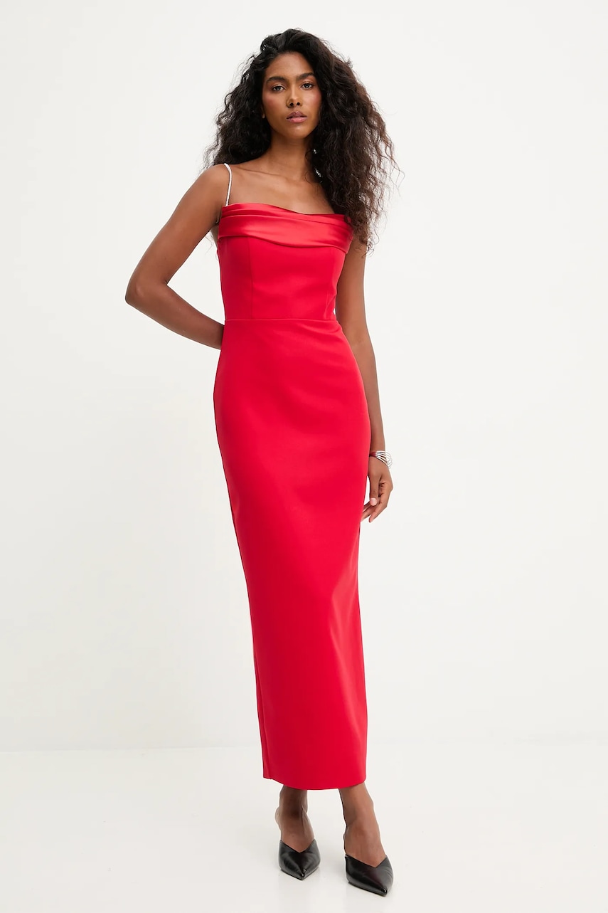 Answear.LAB rochie culoarea rosu, maxi, mulata