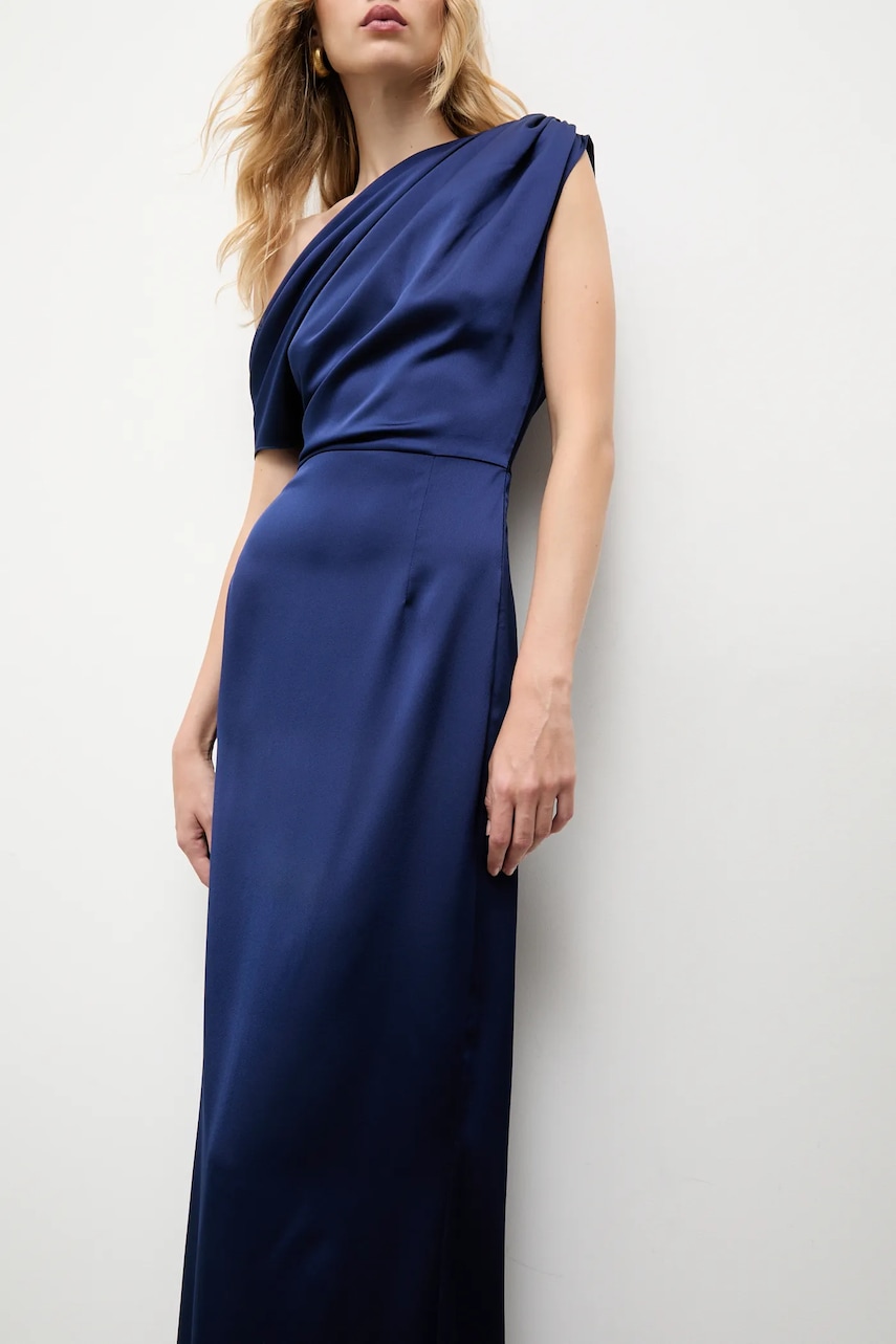 Answear.LAB rochie culoarea albastru marin, maxi, evazati