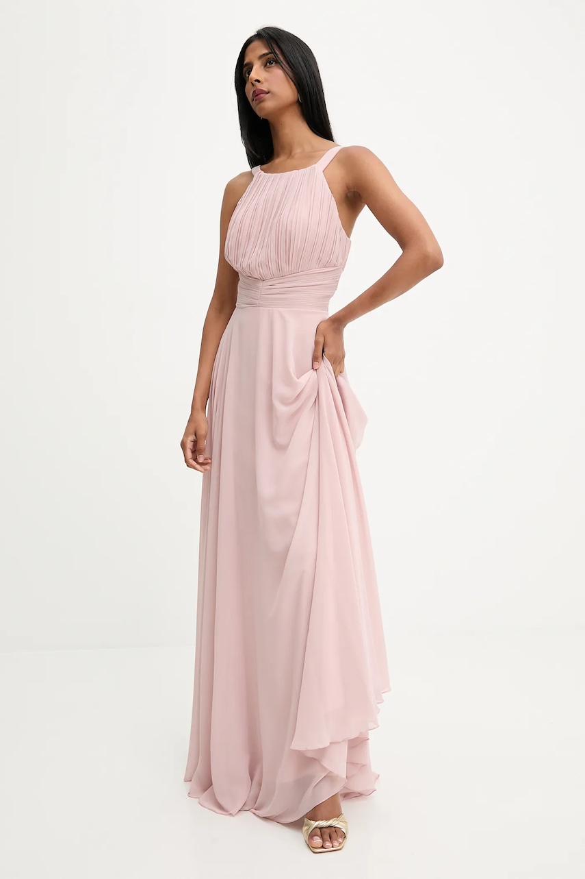 Answear.LAB rochie culoarea roz, maxi, evazati