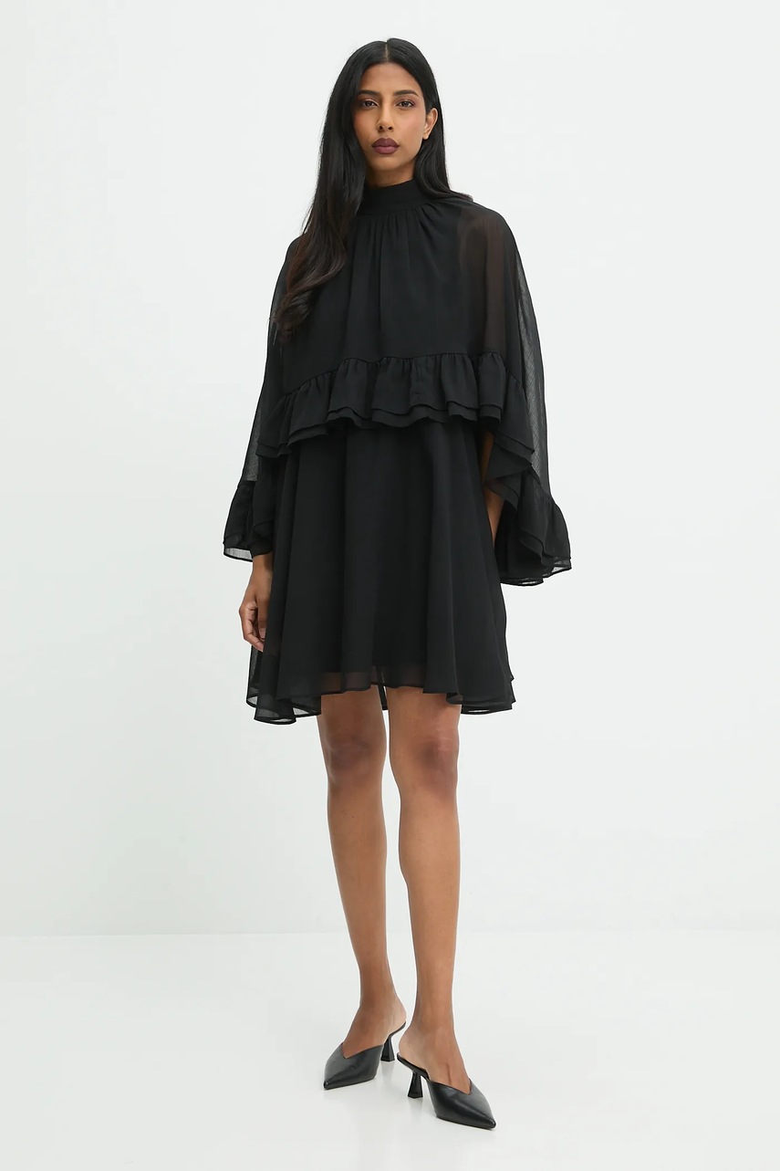 Answear.LAB rochie culoarea negru, mini, evazati