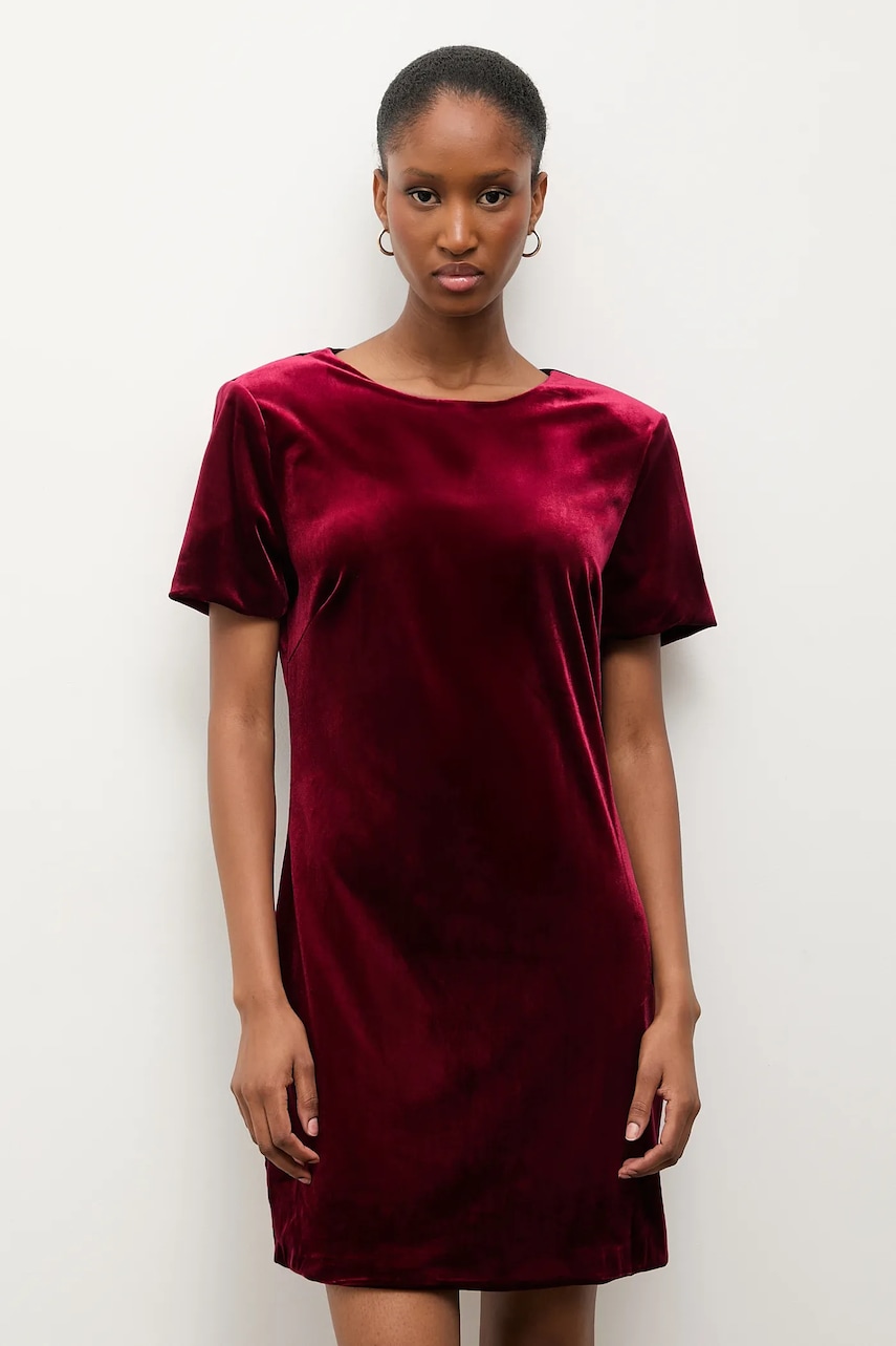 Answear.LAB rochie culoarea bordo, mini, mulata