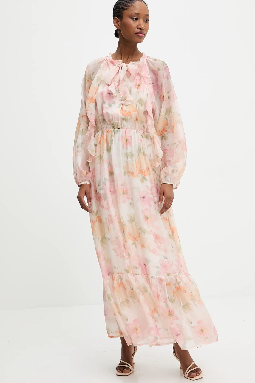 Платье Answear.LAB цвет розовый maxi расклешённая