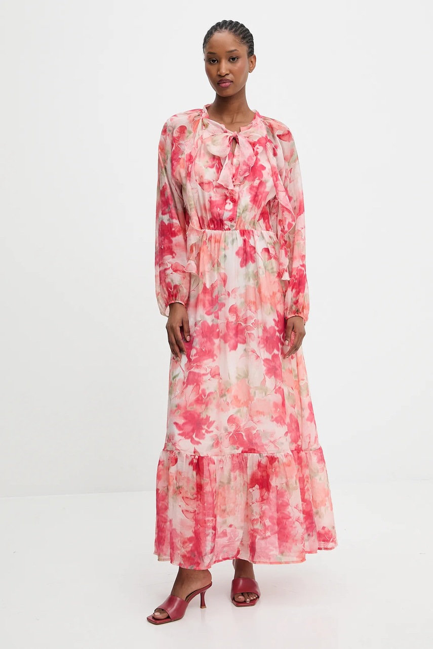 Платье Answear.LAB цвет красный maxi расклешённая