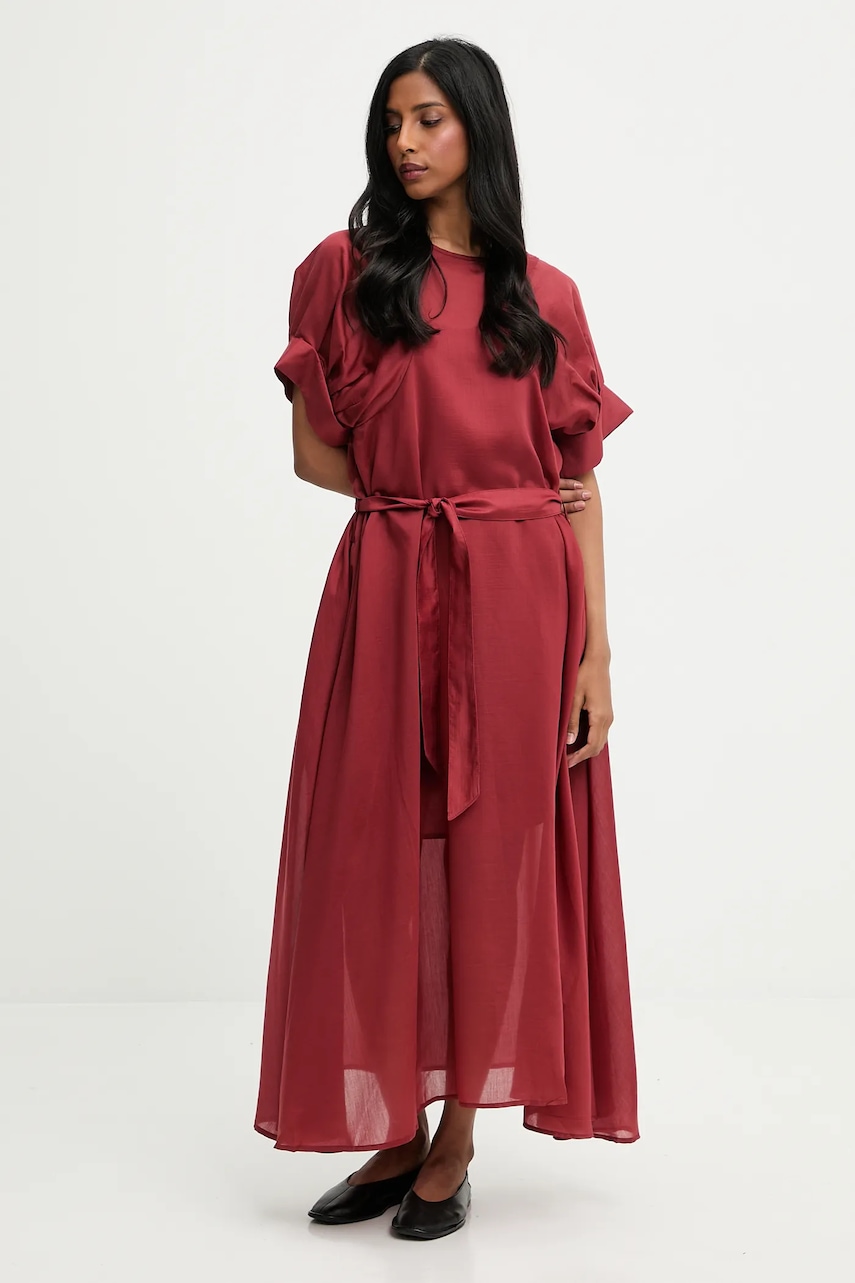 Answear.LAB rochie culoarea rosu, maxi, evazati